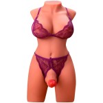 XISE - MIAH LADY BOY TORSE FÃMININ AVEC GODE AVEC VIBRATION ET POUSSÃE 55 CM
